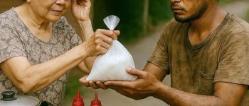 Thấy anh thanh niên phụ hồ ngày nào cũng xin cơm thừa ở quán mang về. Bà chủ quán đi theo và chứng kiến một cảnh khiến bà chết lặng…